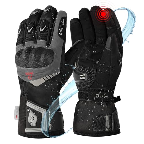 RIDEIRON Winter Motorcycle Gloves Waterproof Riding Gloves Warm Windproof Touchscreen Cold Weather Gloves for Men Women - Image 1
