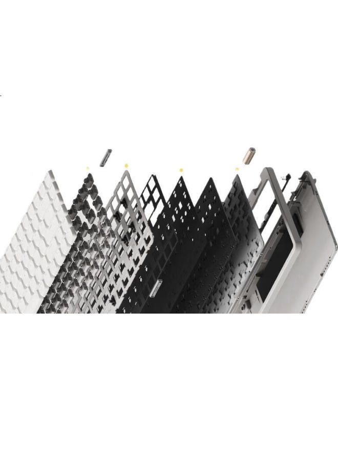 Lofree لوفري (Lofree) لوحة مفاتيح ميكانيكية لاسلكية صغيرة بسلاسة إصدار الشباب 84 مفتاح منخفض العمود ثلاثي الوضعيات رمادي - Image 3