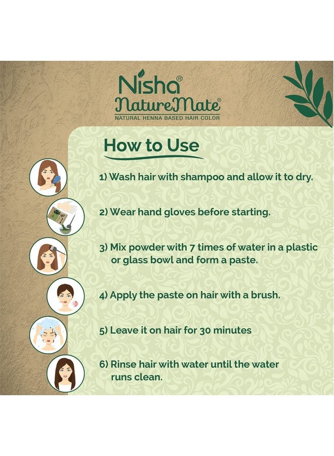 Nisha Nature Mate Henna Based Hair Color Powder Without Ammonia Natural Hair Colour for Women & Men 10gm Pack of 10 (Original Black) - Image 4
