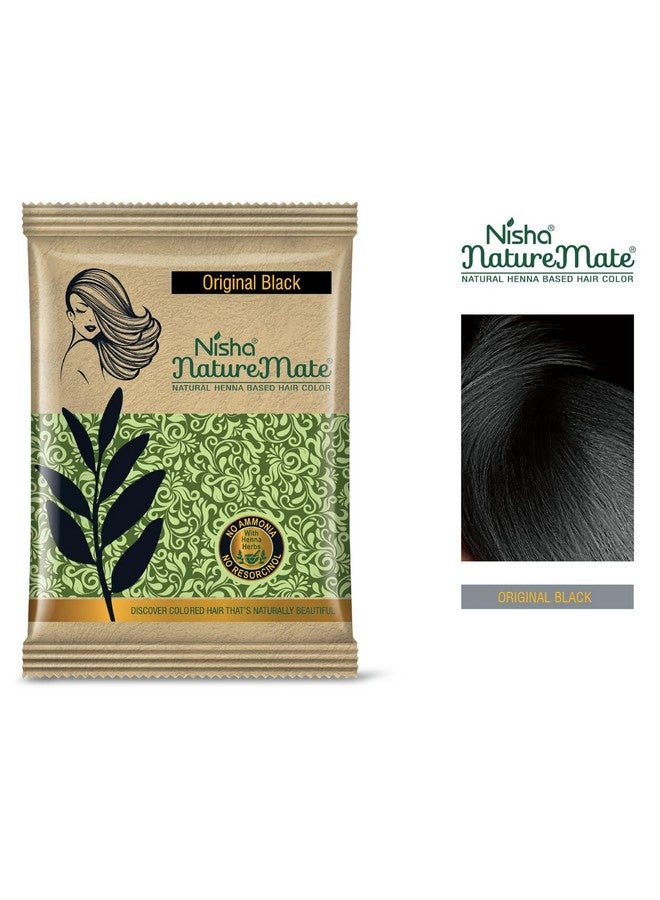 Nisha Nature Mate Henna Based Hair Color Powder Without Ammonia Natural Hair Colour for Women & Men 10gm Pack of 10 (Original Black) - Image 2