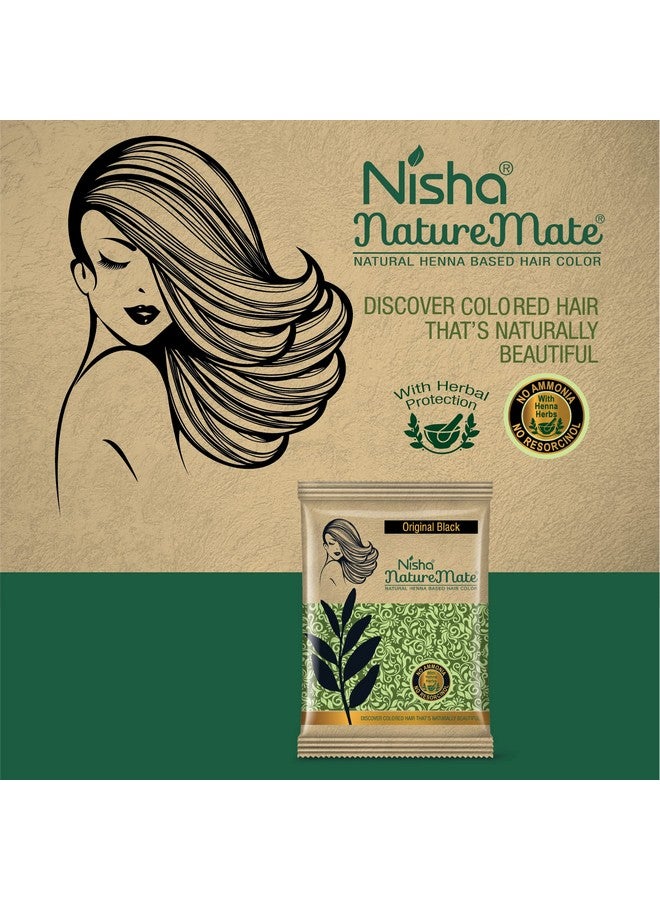 Nisha Nature Mate Henna Based Hair Color Powder Without Ammonia Natural Hair Colour for Women & Men 10gm Pack of 10 (Original Black) - Image 5