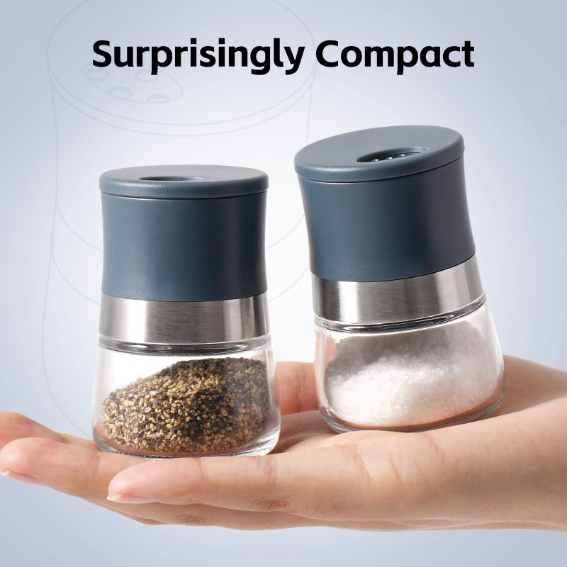 Vzaahu Mini Salt and Pepper Shakers 2 Set Blue1.28oz, Small Spice Dispenser with Adjustable Pour Holes, Perfect for Table, Kitchen, Travel - Image 4
