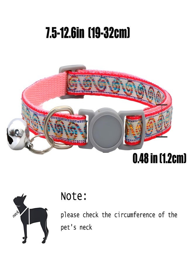 WeimoMonkey Pink XS Dog Collar with Bell, Puppy Collar Girl,Break Away Dog Collar, Safety Buckle Soft Nylon Adjustable for XXS Xs Small Pet Dogs Animal Litter Tiny Kitten,Neck 7.5-12.6 inch - Image 3