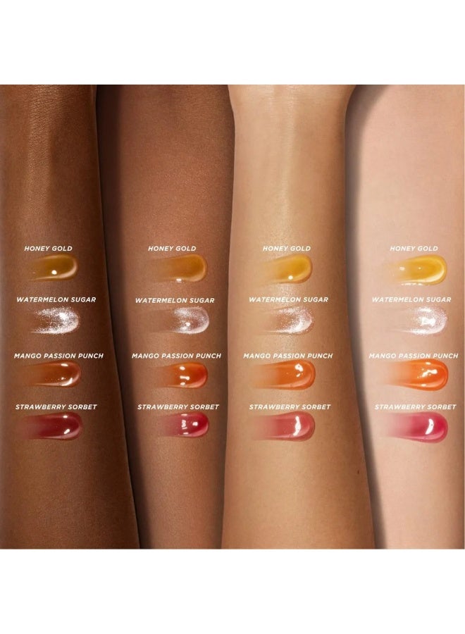 Gisou Honey Infused Hydrating Lip Oil, Nourishing Lip Moisturizer for Dry Lips, High Shine, Smooth Finish, Sheer Hot Coral Shade, Tropical Mango Passion Fruit Scent, Mango Passion Punch, 8ml - Image 2