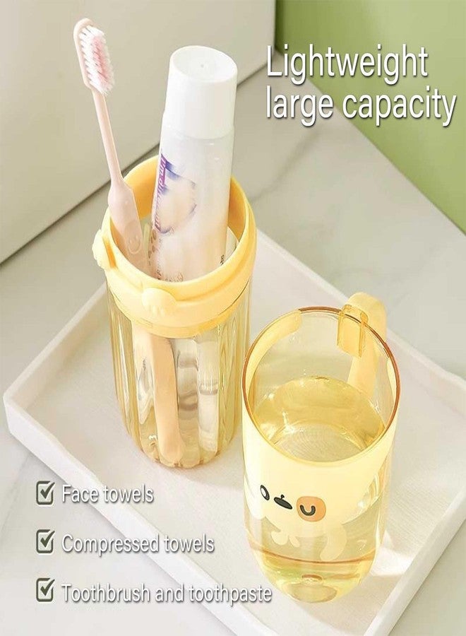 MYLDH Toothbrush Travel Case for Kids with Detachable Handle, Portable Cute Toothbrush Holders, Multifuction Toothbrushes Toothpaste Storage Box for Camping Travel or Daily Use (Yellow) - Image 3