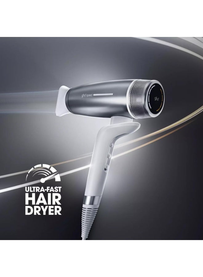 ghd Speed Ionic Hair Dryer – Ultra-Fast Professional Ionic Blow Dryer with ghd halo Dual-Airflow Technology | No Heat Damage | Cool-Scalp Technology | Salon-Quality Shine (Silver White) - Image 2