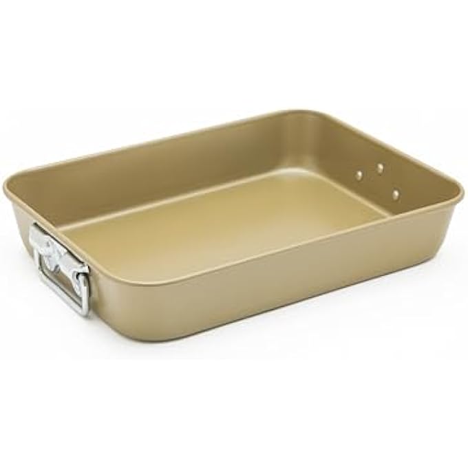 BERGNER Carbon Steel Bakeright Pro Rectangle Roasting Tin 428 Cm Length X 314 Cm Width X 765 Cm Height Tan - Image 1