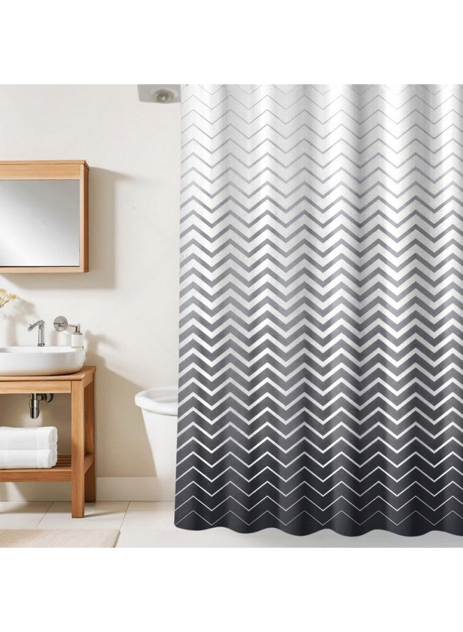 HOMETHREADS HOMETHREADS Embrace Luxury with Our 6-Feet Long Premium Polyester Shower Curtain with 12 Hooks for a Lavish Bathroom (Grey, 180x200cm)  - Image 2