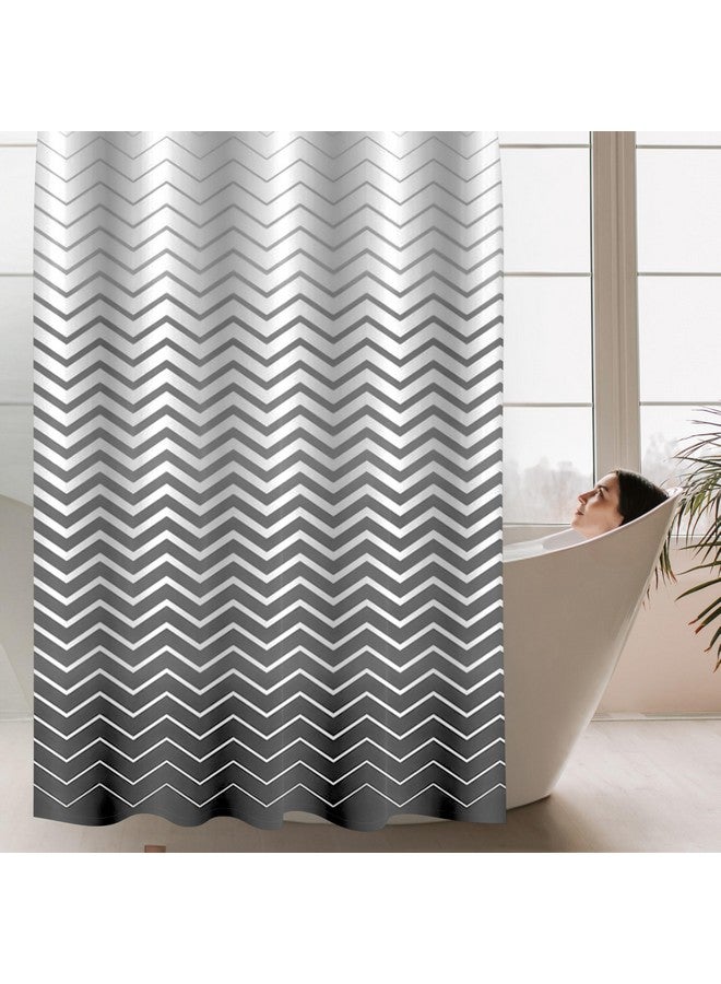 HOMETHREADS HOMETHREADS Embrace Luxury with Our 6-Feet Long Premium Polyester Shower Curtain with 12 Hooks for a Lavish Bathroom (Grey, 180x200cm)  - Image 3