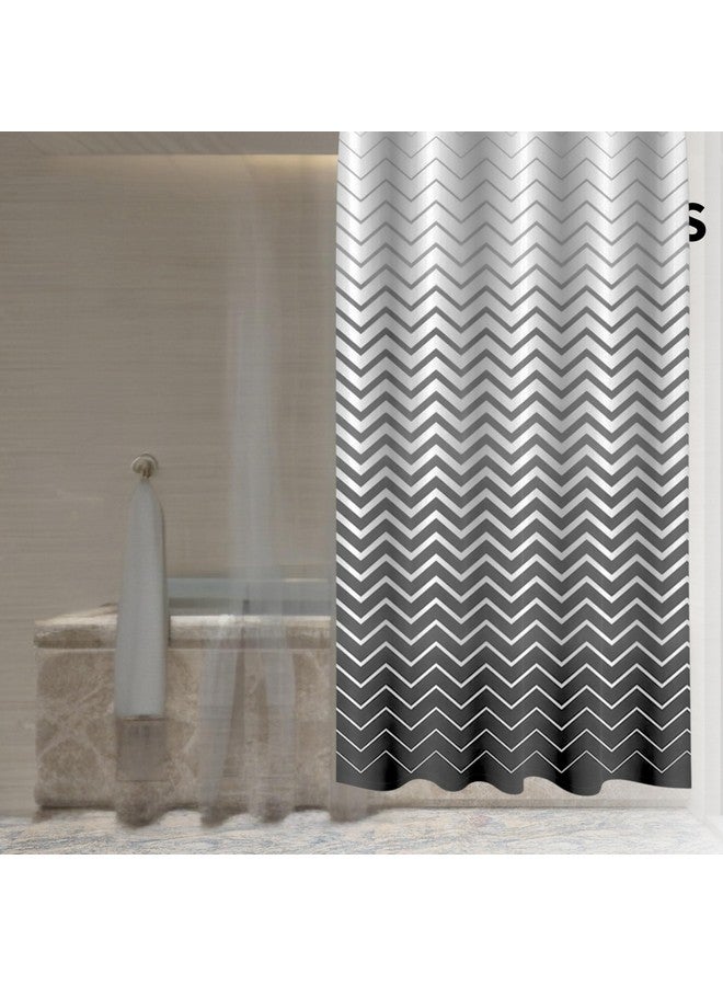 HOMETHREADS HOMETHREADS Embrace Luxury with Our 6-Feet Long Premium Polyester Shower Curtain with 12 Hooks for a Lavish Bathroom (Grey, 180x200cm)  - Image 5