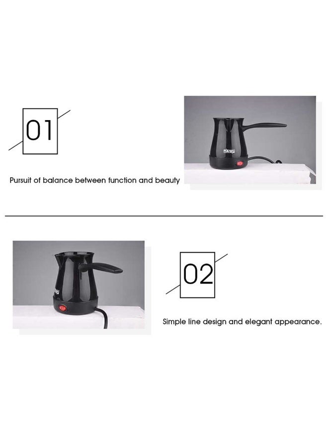 دي اس بي 1 قطعة ماكينة قهوة تركية كهربائية، أسود بلاستيك دلة قهوة عربية، محمولة غلاية قهوة للاستخدام في المنزل والمكتب، ماكينة قهوة يونانية وعربية، سعة 300 مل صانعة قهوة تركية، أسود - Image 4