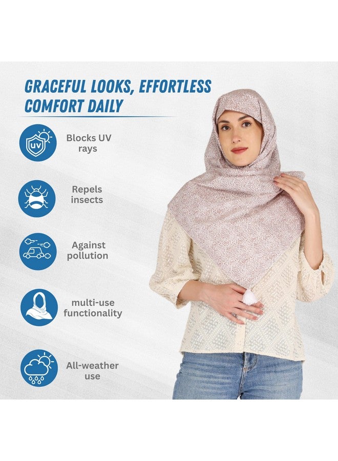 Switchon Multi Use Poncho Style Scarf with Buttons, Feeding Apron Breathable for Pre & Post Pregnancy Nursing Cover for Breastfeeding Free Size ((72inch x 22inch) (Brown_white) - Image 3