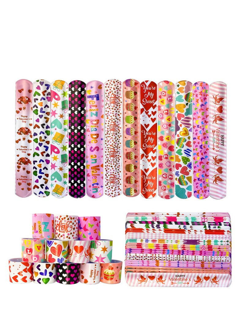 SYOSI أساور اللكمات لعيد الحب للأطفال، 48 قطعة أساور لكمة بالجملة، جوائز ألعاب عيد الحب، مستلزمات حفلة عيد الحب للعطلات للأطفال البنات والأولاد، مستلزمات حفلة عيد الميلاد، جوائز الصف الدراسي - Image 1