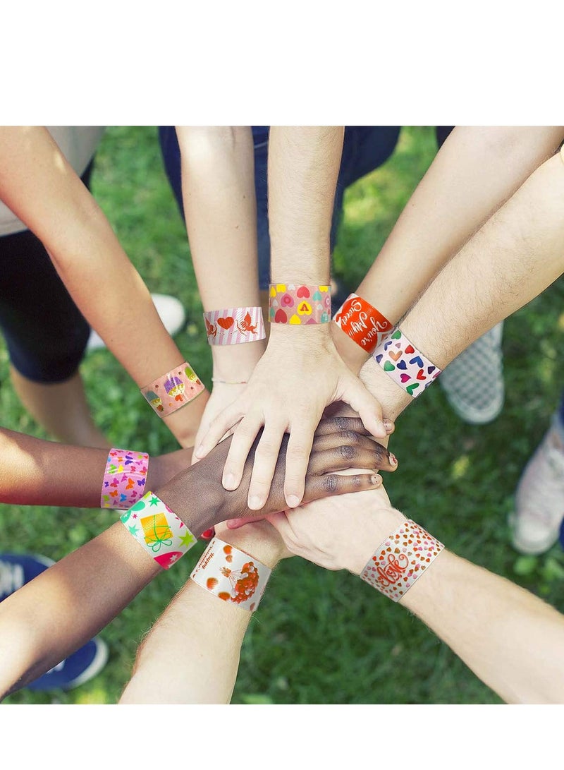 SYOSI أساور اللكمات لعيد الحب للأطفال، 48 قطعة أساور لكمة بالجملة، جوائز ألعاب عيد الحب، مستلزمات حفلة عيد الحب للعطلات للأطفال البنات والأولاد، مستلزمات حفلة عيد الميلاد، جوائز الصف الدراسي - Image 4