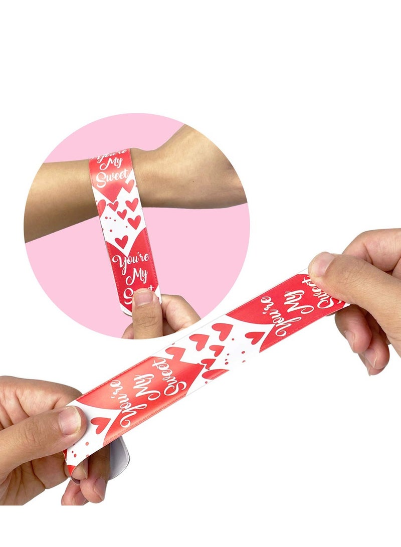 SYOSI أساور اللكمات لعيد الحب للأطفال، 48 قطعة أساور لكمة بالجملة، جوائز ألعاب عيد الحب، مستلزمات حفلة عيد الحب للعطلات للأطفال البنات والأولاد، مستلزمات حفلة عيد الميلاد، جوائز الصف الدراسي - Image 3