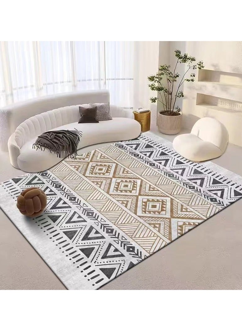 Bukela Moroccan Nordic Living Room Carpet Rug Soft Large Rugs for Bedroom Aesthetic Dining Room Rug Vintage Printed Non Slip Low Pile Living Room Carpet Family Room Den Office Middle Eastern Persian Carpet Rectangular Soft Touch Rug120 * 160CM - Image 1