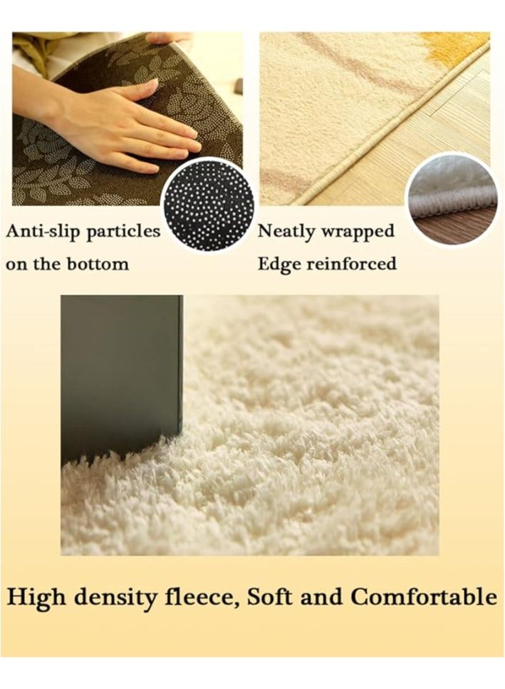 Bukela Moroccan Nordic Living Room Carpet Rug Soft Large Rugs for Bedroom Aesthetic Dining Room Rug Vintage Printed Non Slip Low Pile Living Room Carpet Family Room Den Office Middle Eastern Persian Carpet Rectangular Soft Touch Rug120 * 160CM - Image 3