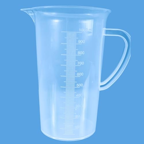 ESAW Multipurpose Measuring Cup/Beaker/Jug Set for Kitchen, Cooking, Science Labs, Baking, Car Service & Schools – BPA-Free Plastic, Set of 5 (1000ml, 500 ml, 250ml, 100ml, 50ml) - Image 4