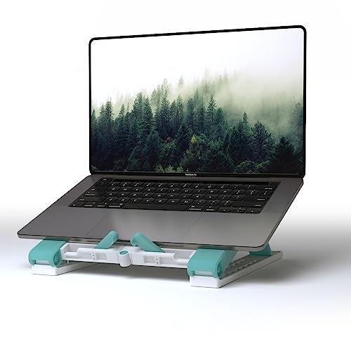 STRIFF Laptop Stand for Desk, Ergonomic Computer Stand Laptop Riser, Phone and Tablet Stand for Desk, Portable Laptop Elevator Holder Compatible with MacBook, Laptop,Tablet(WhiteSky) - Image 1