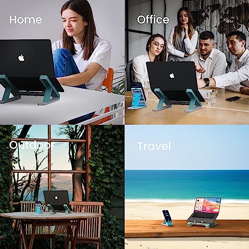 STRIFF Laptop Stand for Desk, Ergonomic Computer Stand Laptop Riser, Phone and Tablet Stand for Desk, Portable Laptop Elevator Holder Compatible with MacBook, Laptop,Tablet(WhiteSky) - Image 4