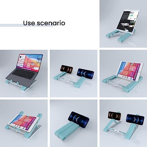 STRIFF Laptop Stand for Desk, Ergonomic Computer Stand Laptop Riser, Phone and Tablet Stand for Desk, Portable Laptop Elevator Holder Compatible with MacBook, Laptop,Tablet(WhiteSky) - Image 3
