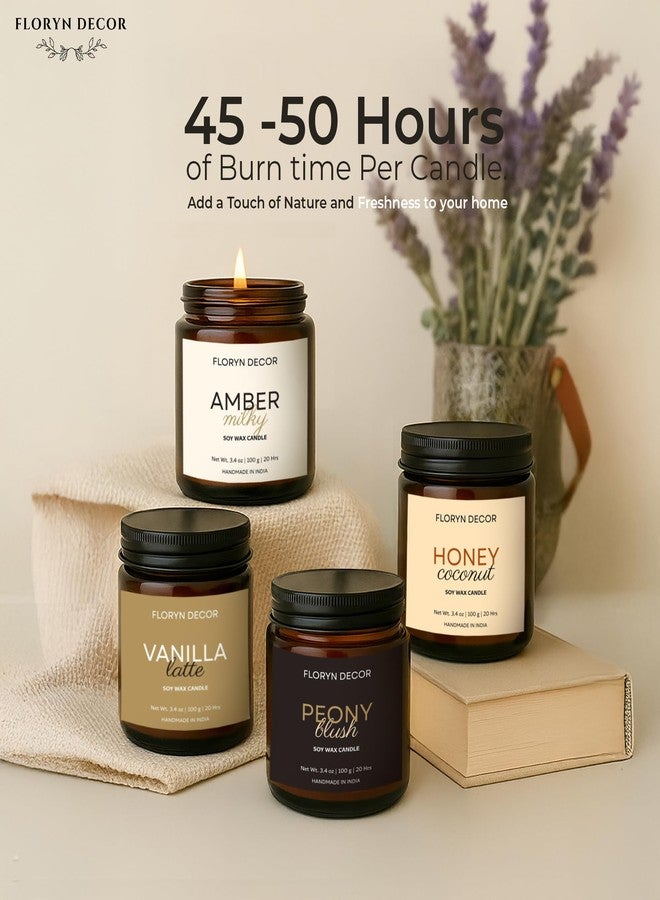 Floryn Decor Scented Soy Wax Candles Gift Set with Gift Box | 4 Premium Aromatherapy Candles with Natural Essential Oils | Long-Lasting 45-50 Hours Burn | Perfect for Gifting - Image 4
