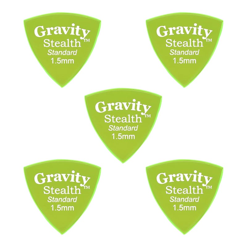 Gravity Picks Acrylic Guitar Picks - Polished, Sharper & Stronger Bevels for Brighter Sound & Tighter Grip - 1.5mm Stealth Design & Standard Thickness - Handcrafted in California (5 Pack) - Image 1