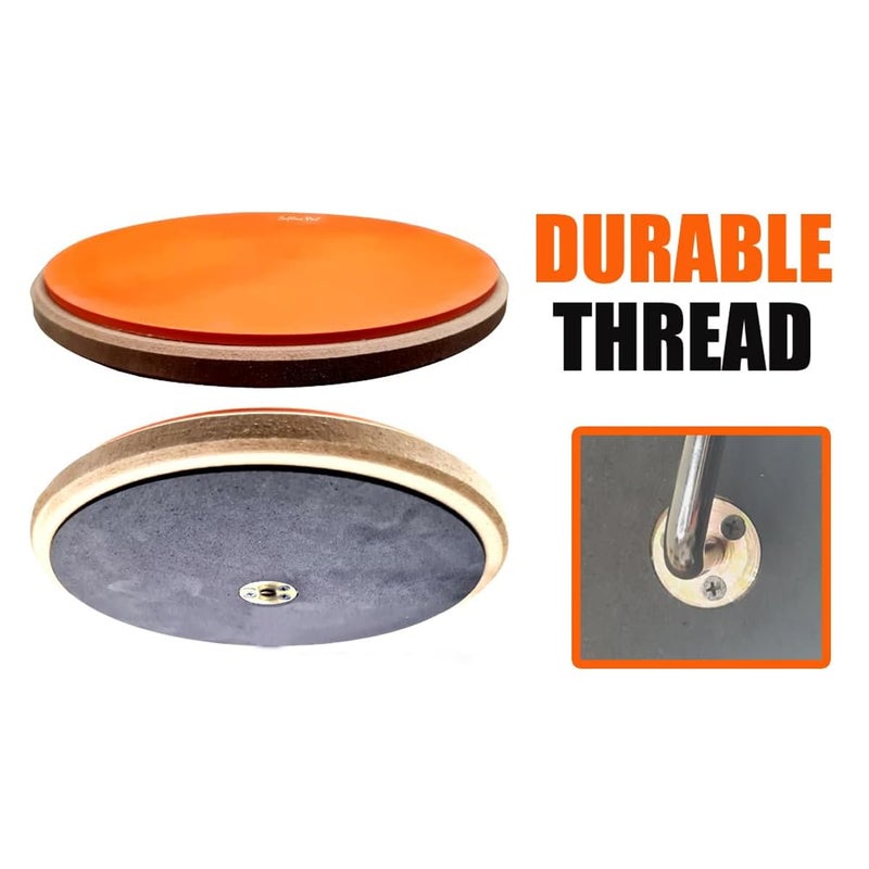 Softline Pro 8" Round Dumbed Drum Practice Pad Kit, Single Side with Stand (SP-DPPR-08-Kit-OG) - Image 3