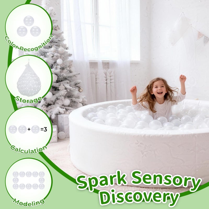 TRENDPLAY Plastic Balls for Ball Pits - Pack of 50 Hollow Balls- Safe and Exciting Playtime - Perfectly for Baby Pools, Birthday Party Decoration, Clear - Image 3