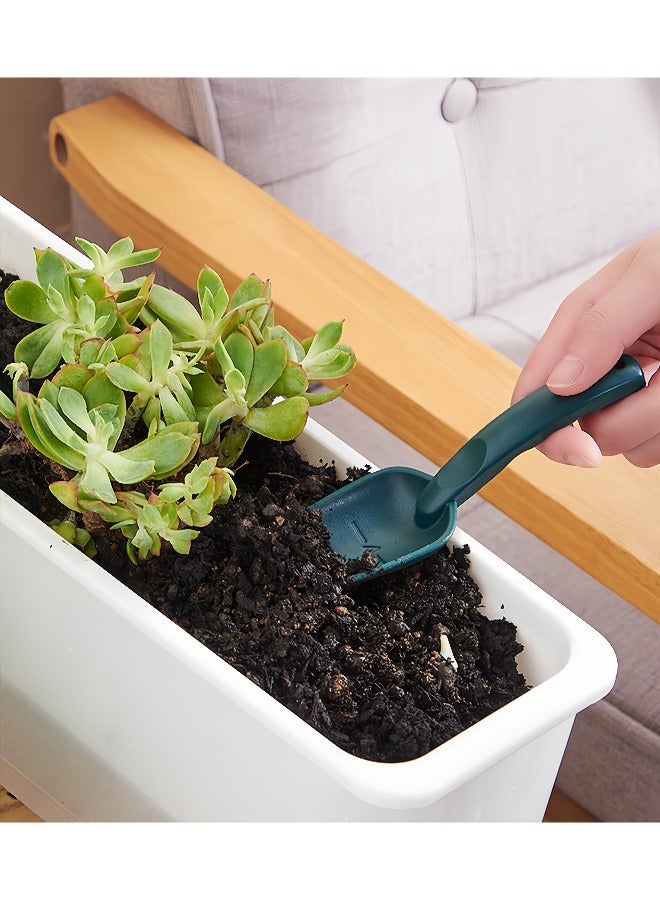 Gardening tools plastic shovel set for planting flowers, digging and loosening soil three-piece set suitable for home gardening, outdoor seaside (dark green) - Image 2