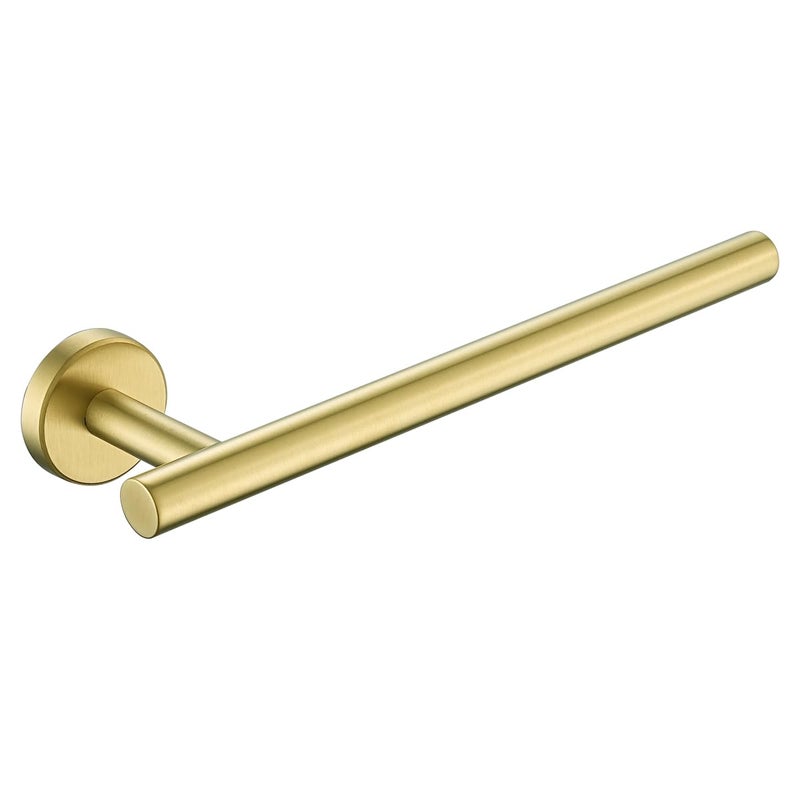 JQK Hand Towel Bar Gold 10 Inch Thicken 08mm 304 Stainless Steel Bathroom Hand Towel Holder 9 Inch Useable Length Wall Mount Brushed Gold THH110L9BG - Image 2