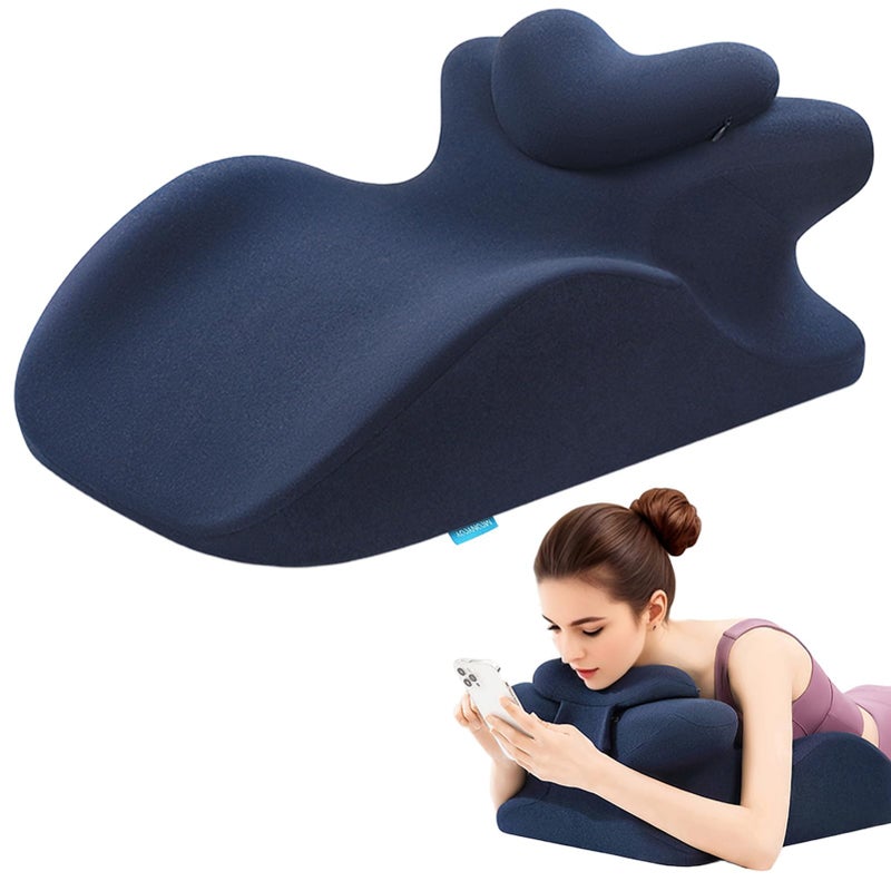 MOONYOOY Memory Foam Ergonomic Wedge Pillow for Sleeping, Acid Reflux & GERD Relief - Elevation Bed Support Pillow for Back Pain, Post Surgery Recovery, Reading with Removable Washable Cover - Image 1