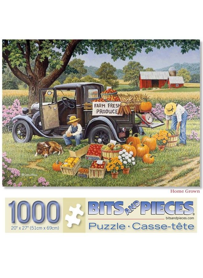 Bits and Pieces 1000 Piece Jigsaw Puzzles For Adults ‘Home Grown’ Fall On The Farm 1000 Pc Jigsaw By Artist John Sloane 20” X 27” - Image 3