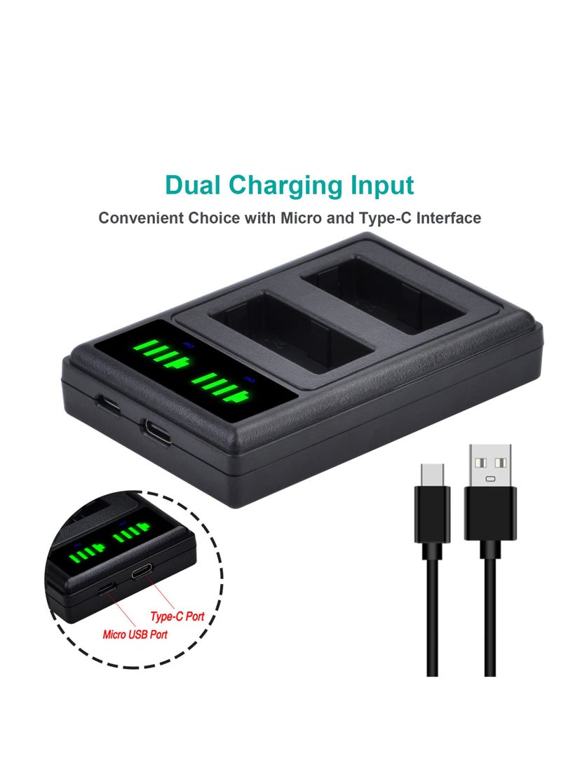 Excefore NP-W126 Battery Charger, LED Dual Charger for Fuji XT30, X100V, XS10, XT3, XA7, XE4, XPRO3, XT2, XT20, X100F, XA3, XA5, XPRO2 - Image 2