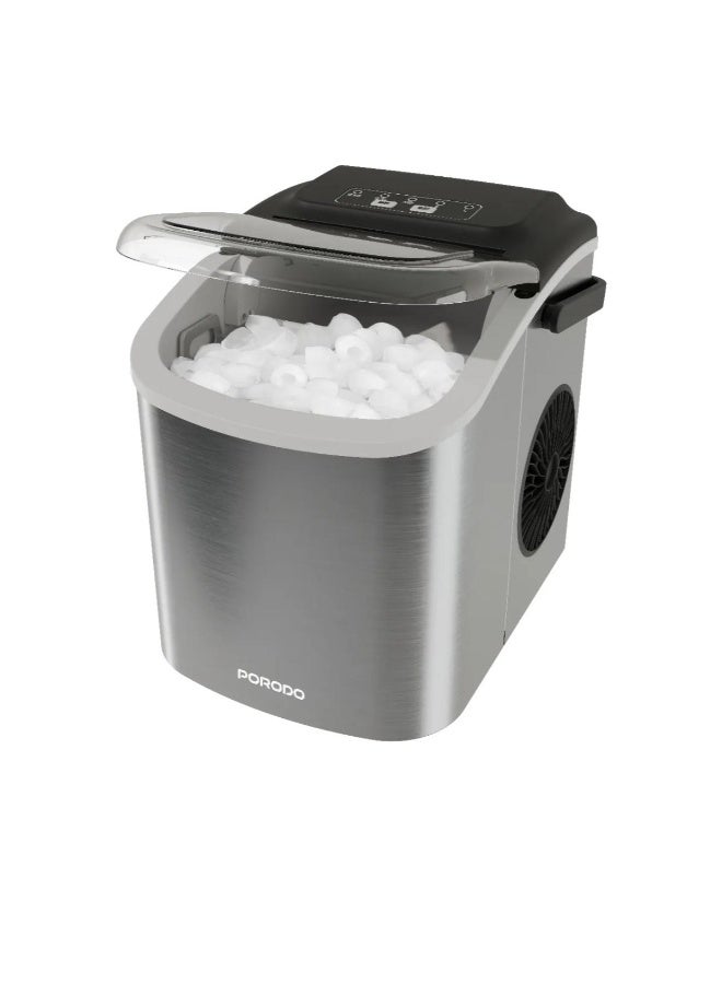 Porodo Lifestyle Instant Bullet Ice Maker 12kg/24H Stainless Steel UK Plug - Image 2