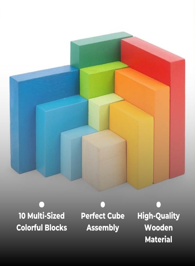 Brainytots Geometric Rainbow Blocks | Fun Educational Gift for Toddlers & Kids 2 Years and Above | Wooden Stacking & Shape Sorting Toy | Montessori Fine Motor & Color Recognition Game | Wooden Toy - Image 5