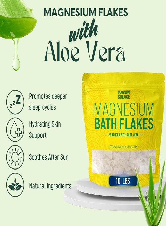 Magnum Solace Magnesium Bath Flakes - Dead Sea Salt - Dead Sea Salts for Soaking - Magnesium Flakes for Bath - Enhanced with Aloe Vera (10 Pound) - Image 2