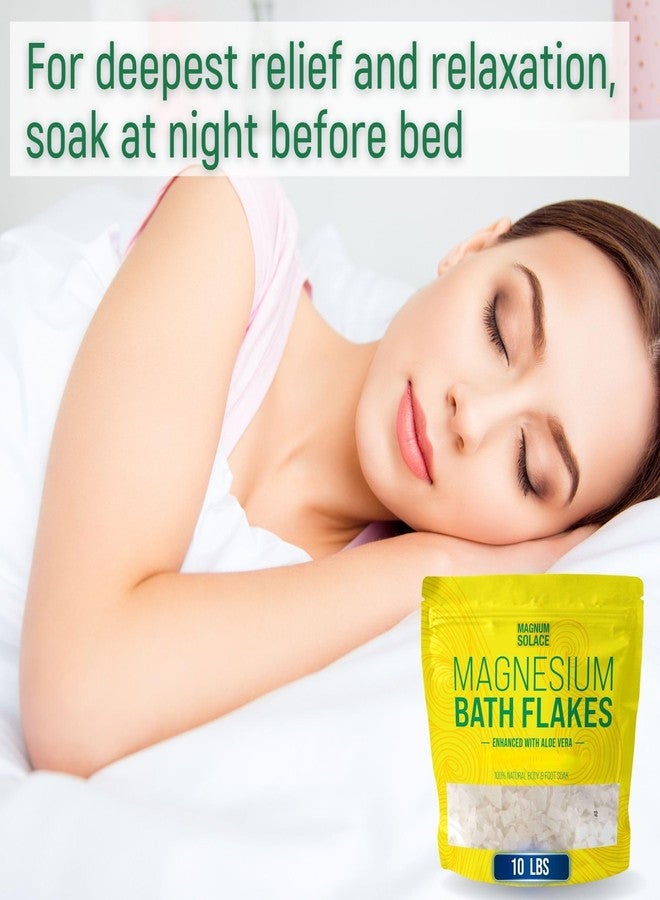 Magnum Solace Magnesium Bath Flakes - Dead Sea Salt - Dead Sea Salts for Soaking - Magnesium Flakes for Bath - Enhanced with Aloe Vera (10 Pound) - Image 5
