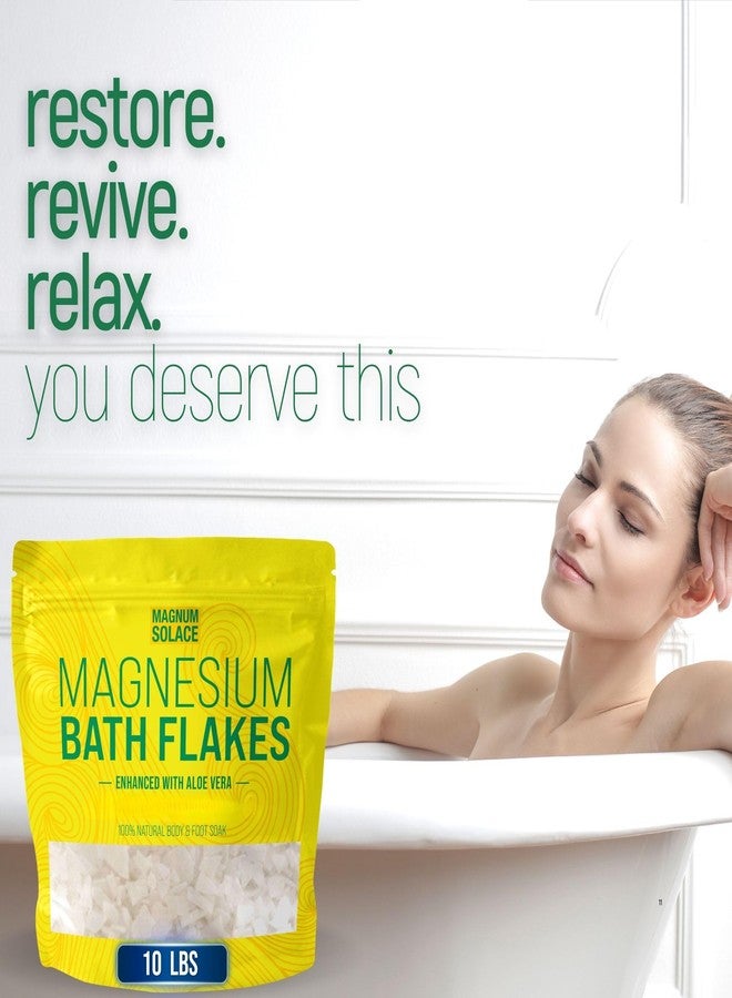 Magnum Solace Magnesium Bath Flakes - Dead Sea Salt - Dead Sea Salts for Soaking - Magnesium Flakes for Bath - Enhanced with Aloe Vera (10 Pound) - Image 4