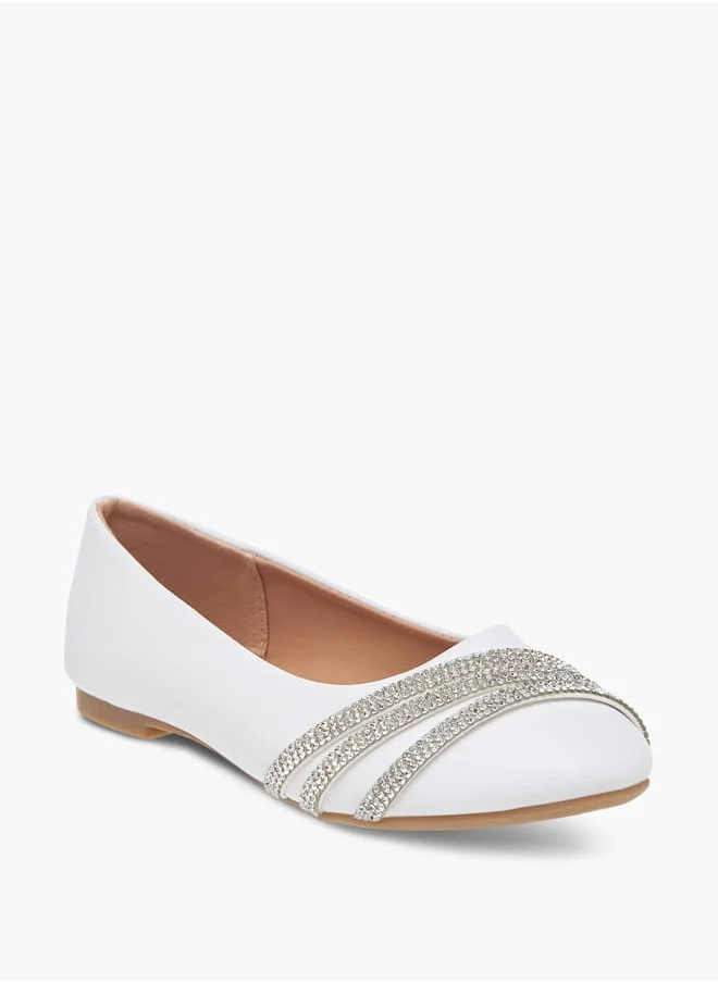 فلورا بيلا من شو إكسبرس Girls Embellished Slip-On Ballerina Shoes