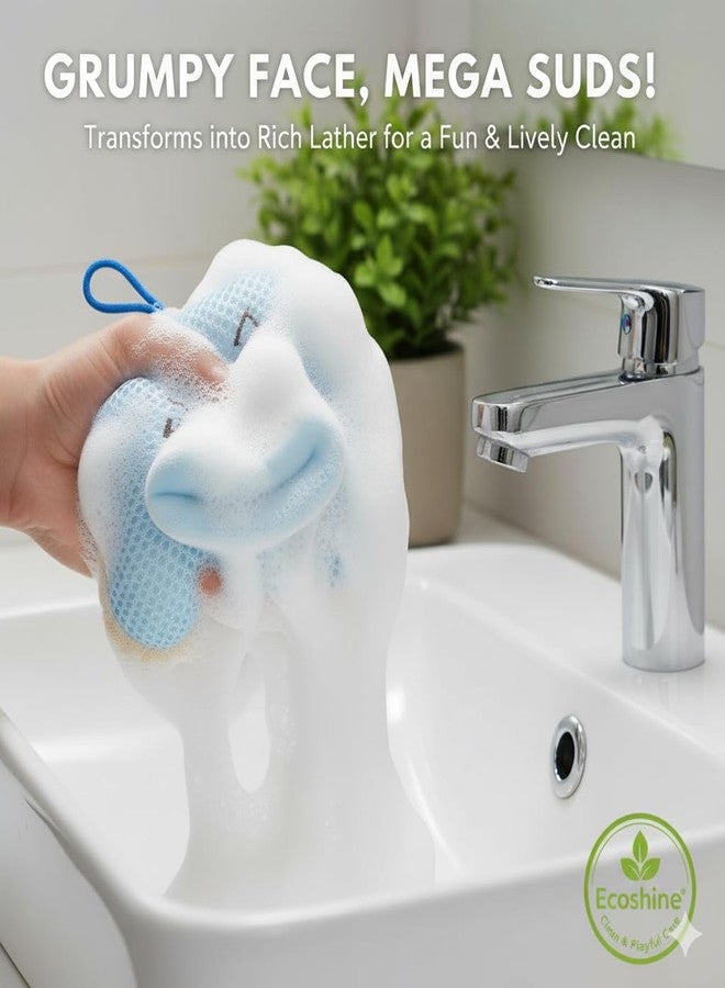 Eco Shine Kids Bath Loofah Sponge, Cute Big Mouth Square Design Soft Bath Sponge Scrubber for Kids & Babies - Gentle Cleaning, Exfoliating, and Dead Skin Removal- Perfect for Men and Women - Image 5