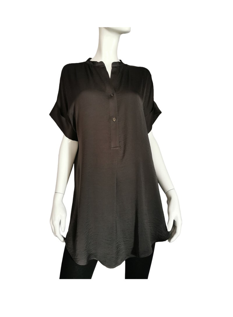 Sana'a Kayum Charcoal Grey Comfort Shirt Dress - Image 3