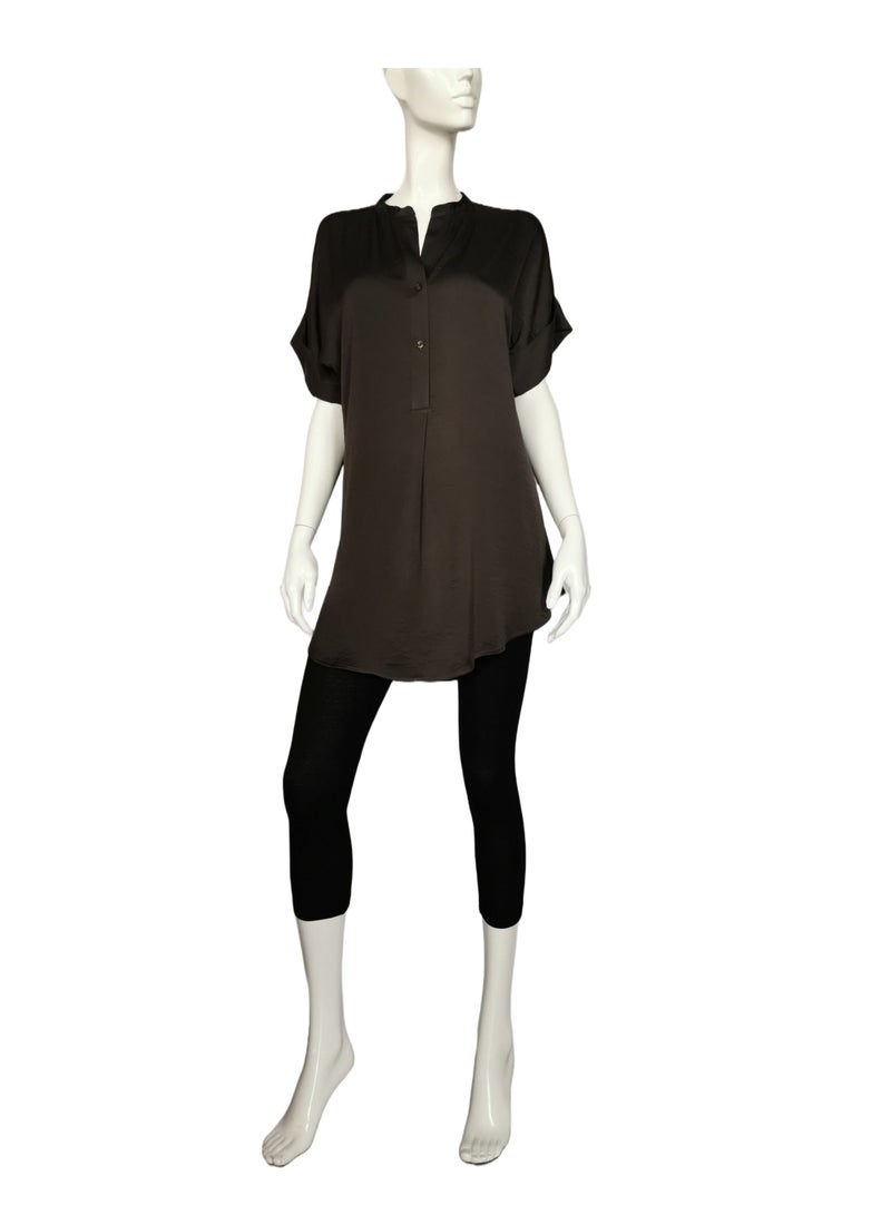 Sana'a Kayum Charcoal Grey Comfort Shirt Dress - Image 1
