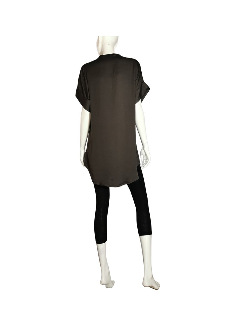 Sana'a Kayum Charcoal Grey Comfort Shirt Dress - Image 5