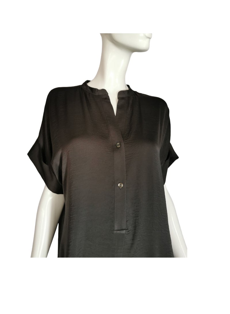 Sana'a Kayum Charcoal Grey Comfort Shirt Dress - Image 4