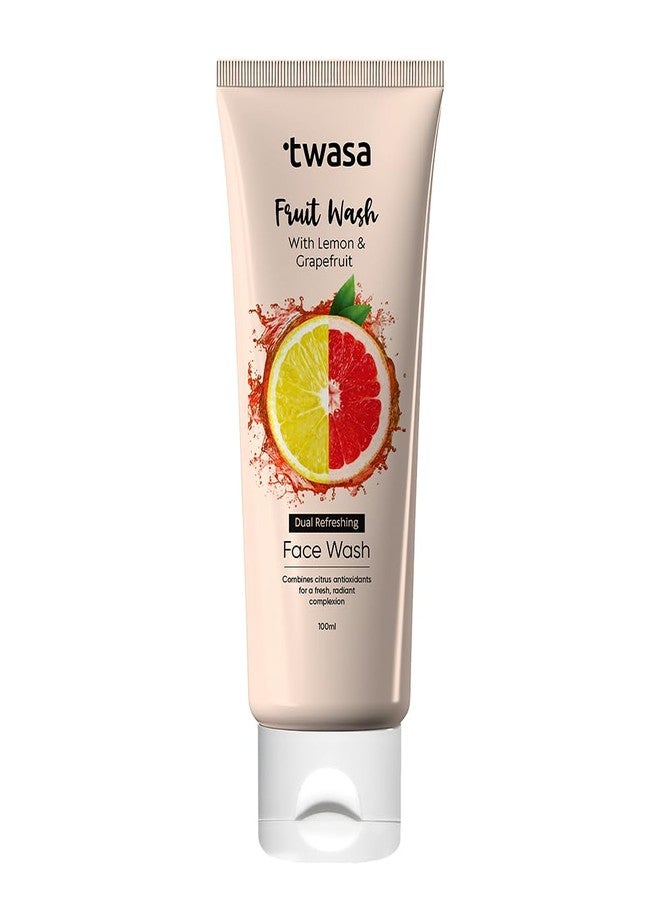 Twasa Lemon & GrapeFruit Face Wash For Deep Cleansing, Brightens Skin Tone & Glowing Skin | Reduces Dark Spots & Excess Oil Control Face Wash For Women & Men | For All Skin Types - 100 ml - Image 1