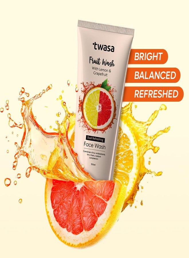 Twasa Lemon & GrapeFruit Face Wash For Deep Cleansing, Brightens Skin Tone & Glowing Skin | Reduces Dark Spots & Excess Oil Control Face Wash For Women & Men | For All Skin Types - 100 ml - Image 5