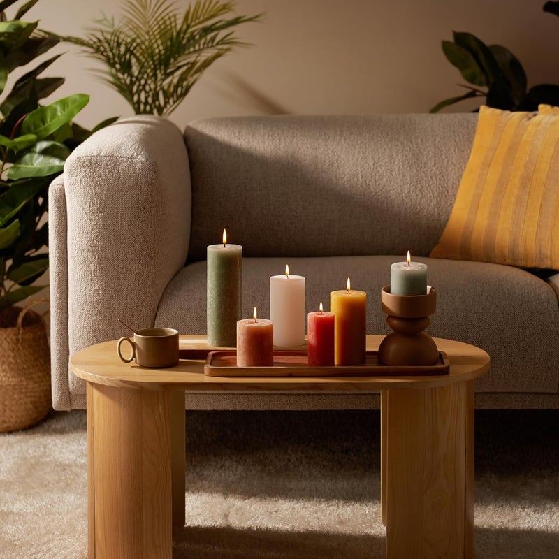 Bolsius Rustic Pillar Candles - Gift Set of 6 - Retro - Decorative Household Candles - Length Burning Time - Unscented - Natural Plant Wax - Without Palm Oil - Image 2