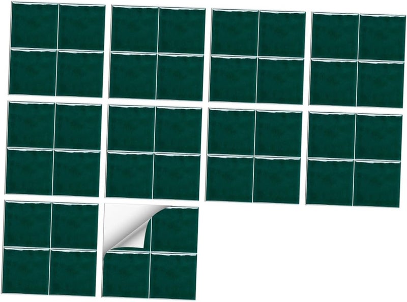 MAGICLULU 10pcs Waterproof PVC Kitchen Tile Decal Stickers, Removable Self-Adhesive Wall Stickers for Home Decor, 15x15cm Peel and Stick Backsplash Tiles - Image 1
