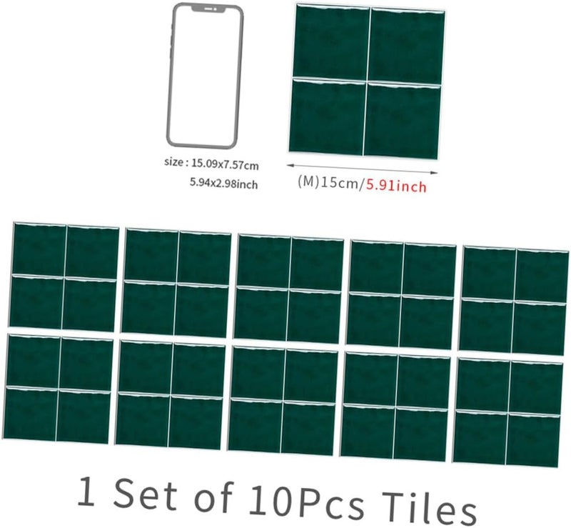 MAGICLULU 10pcs Waterproof PVC Kitchen Tile Decal Stickers, Removable Self-Adhesive Wall Stickers for Home Decor, 15x15cm Peel and Stick Backsplash Tiles - Image 2